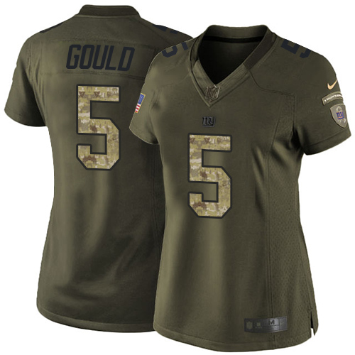 Women's Limited Robbie Gould Nike Jersey Green - #5 Salute to Service NFL New York Giants